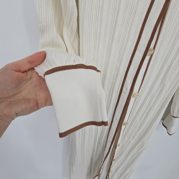 Sancia Amalie Knit Midi Dress in Sandstone balloom sleeves revolve large - Picture 5 of 7